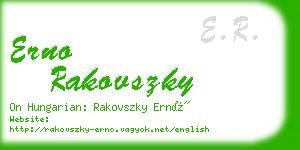 erno rakovszky business card